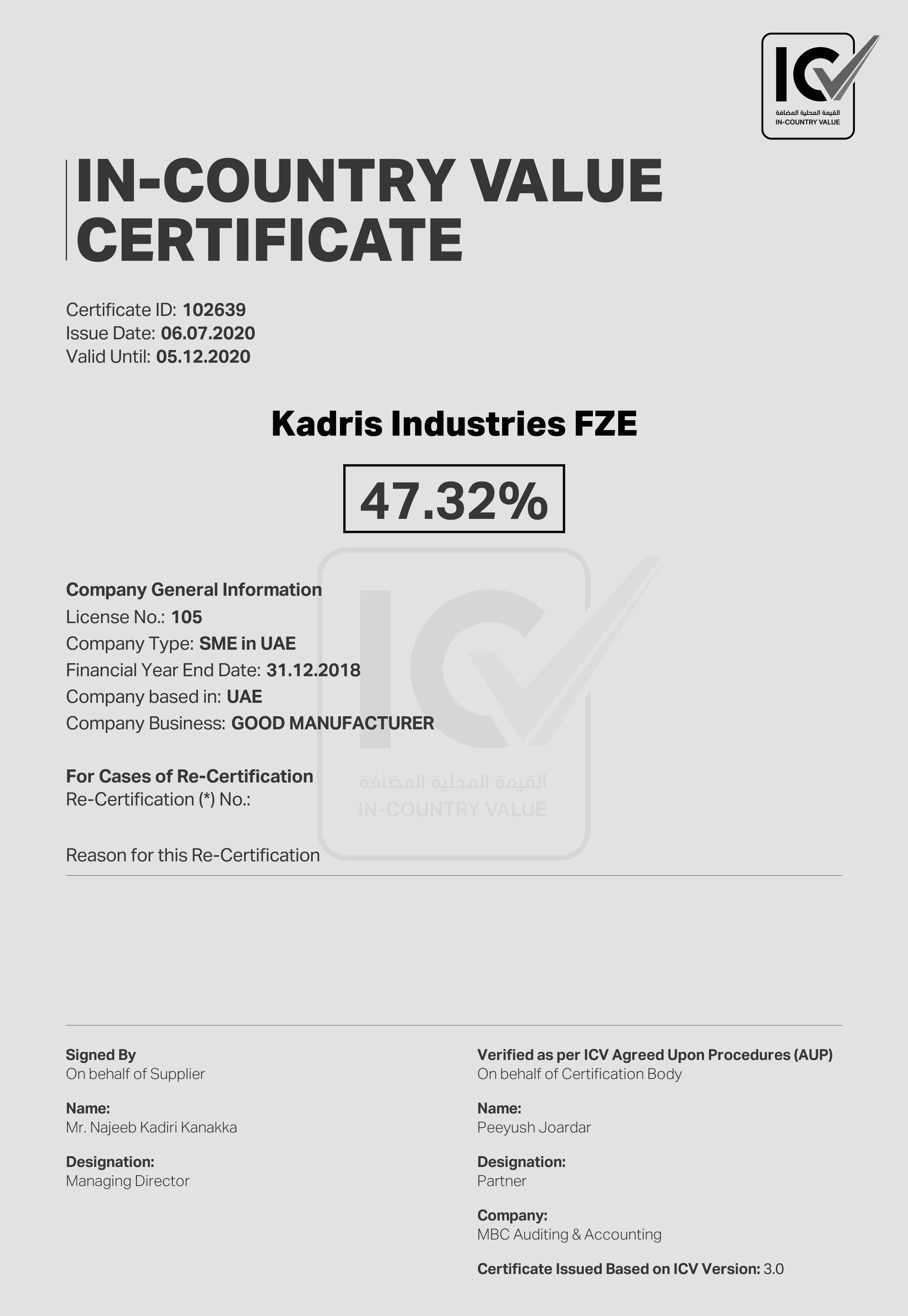KADRIS INDUSTRIES Our Company
