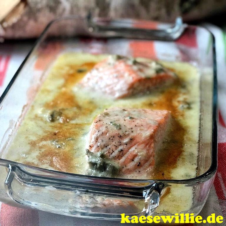 Rezept Lachs mit Soße KäseWillie