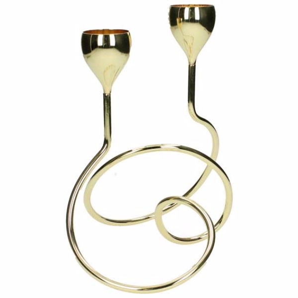 ljusstake värmeljus 2-Armad Ljusstake Guld, Värmeljus - Kaffeochte.se