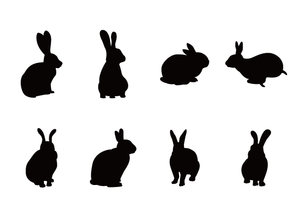 うさぎのシルエットのいらすと: いらすとの森 ウサギ – Silhouette Design