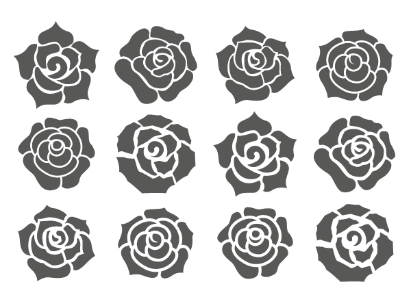 花・植物デザイン サンプル バラ – Silhouette Design