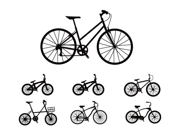 自転車のシルエット | 無料のAi・Png白黒シルエットイラスト 自転車 – Silhouette Design