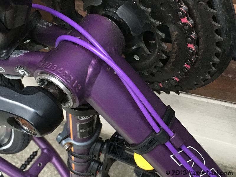 【自転車】フロント多段化時にアウターケーブルを綺麗にまとめる方法｜カゴチャリが好き！