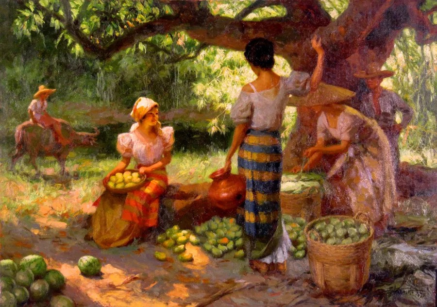 A small collection of Fernando Amorsolo's paintings