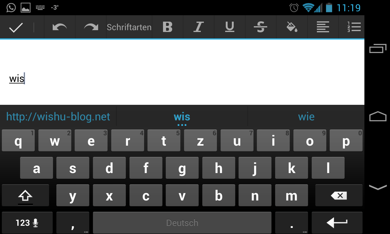 Kürzel auf AndroidTastatur nutzen