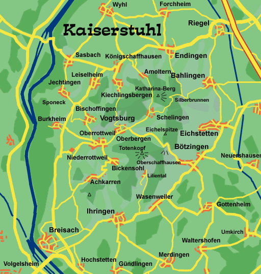 Karte Kaiserstuhl KaiserstuhlKarte