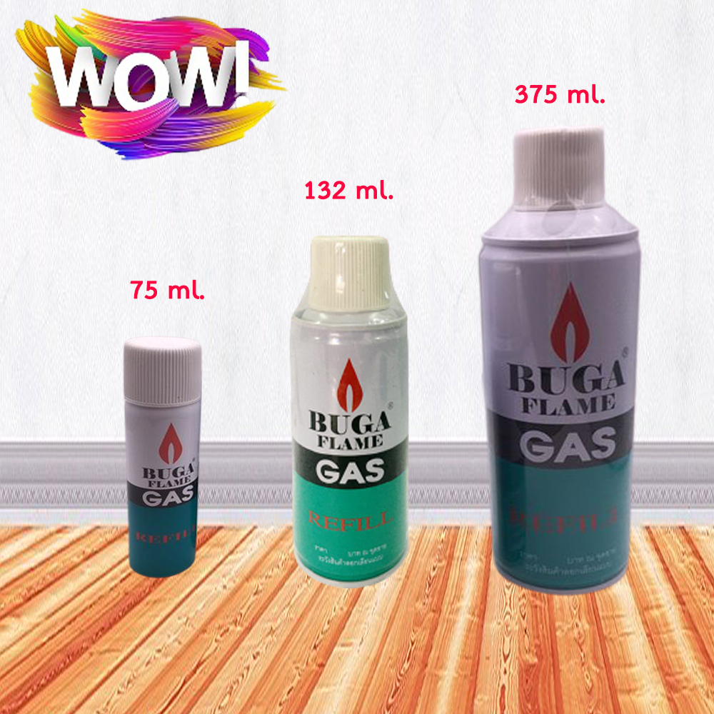 Buga Flame Gas Refill แก๊สกระป๋อง สำหรับเติมไฟแช็คและปืนจุดแก๊ส