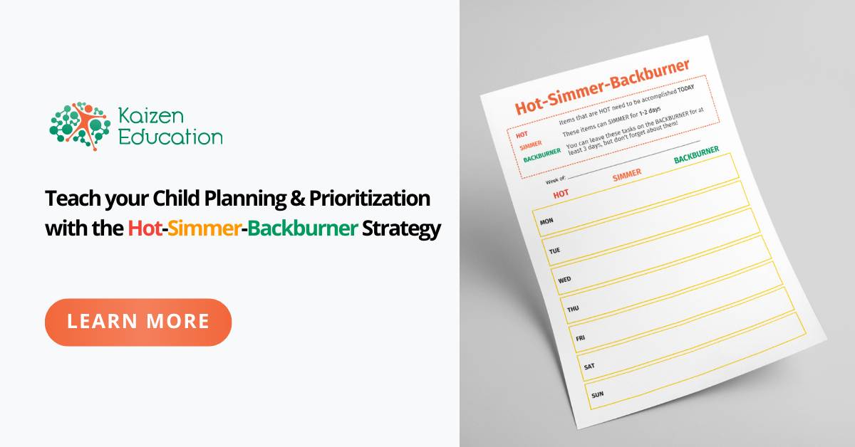 Teach Your Child to Plan Like a Pro with the HotSimmerBackburner Strategy