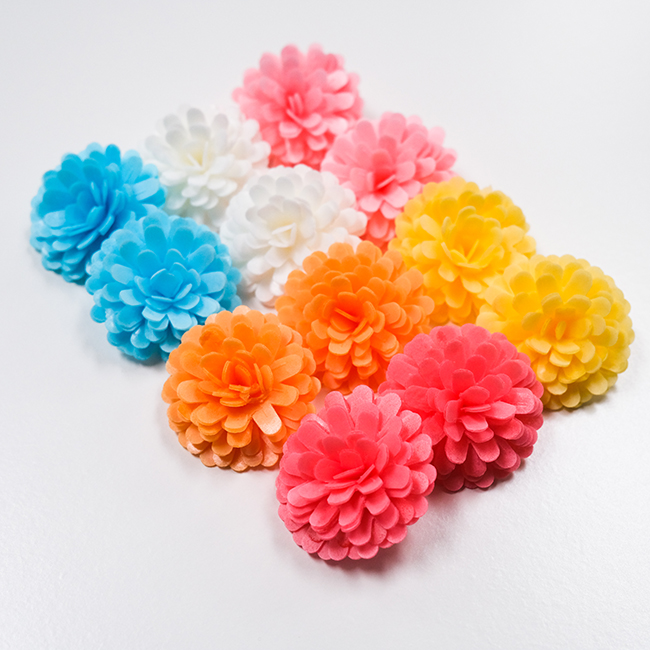 PomPom edible wafer paper flowers 12pk