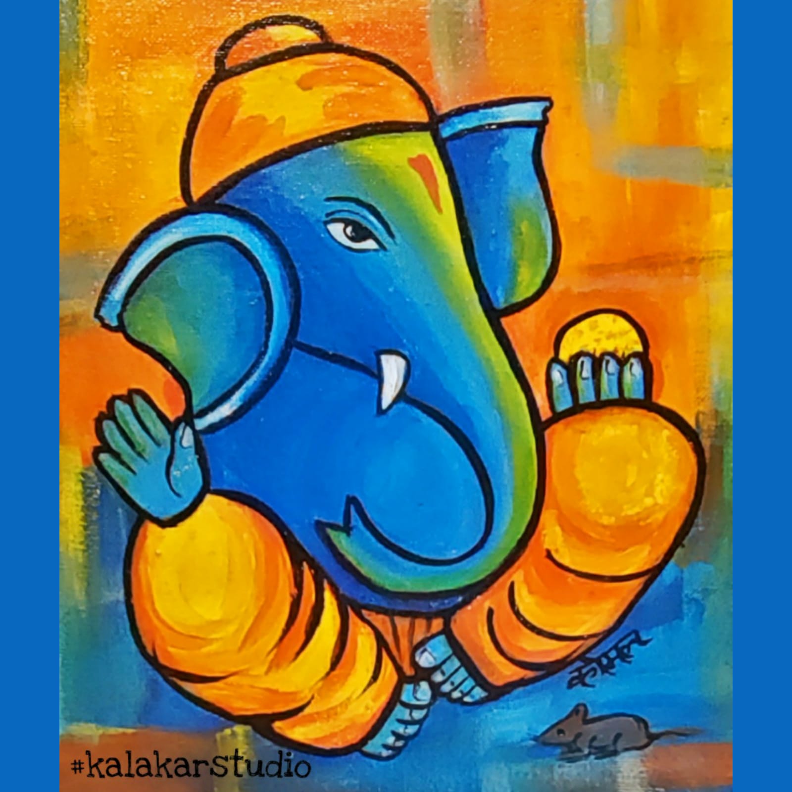 GANESHA CANVAS PAINTING II (Intermediate/ Advance Level) Kalakar Studio