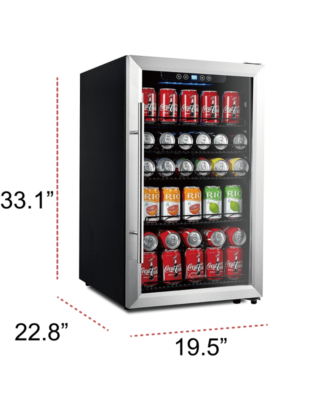 Kalamera 4.2 Cu.Ft 150Can Beverage Refrigerator Stainless Steel Touch