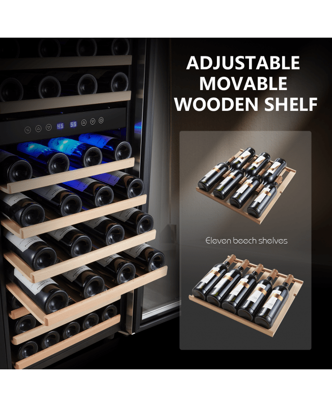 Kalamera 73 Bottle Compressor Wine Cooler Dual Zone with Touch Control