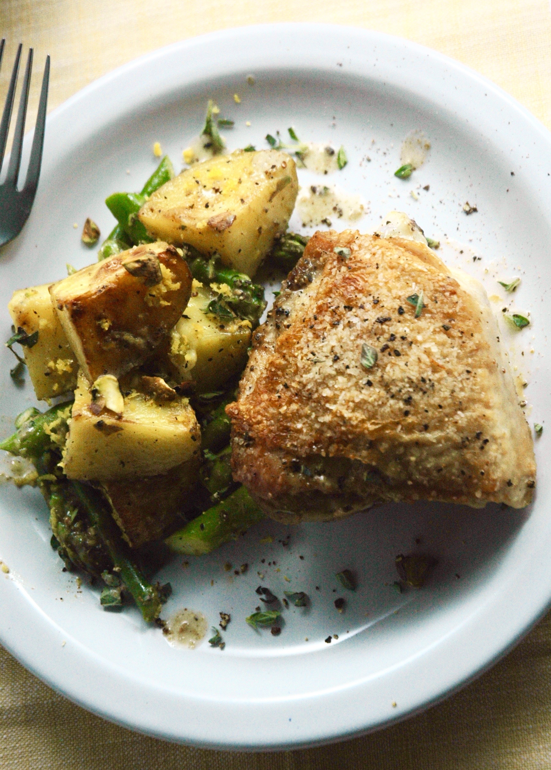 Creamy Za'atar Potatoes & PanRoasted Chicken Kale & Compass