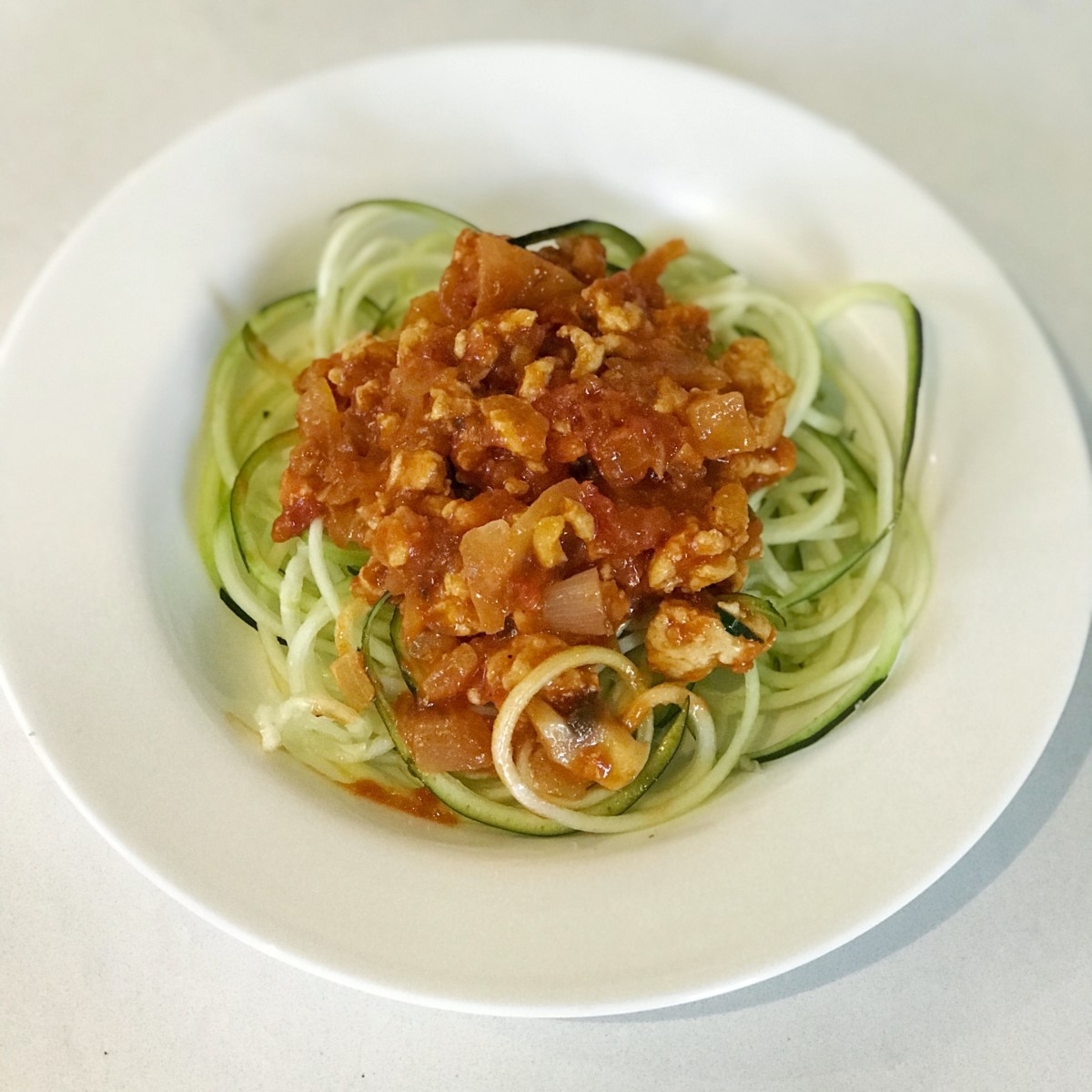 Easiest Zoodles and Meat Sauce Kale and Krunches