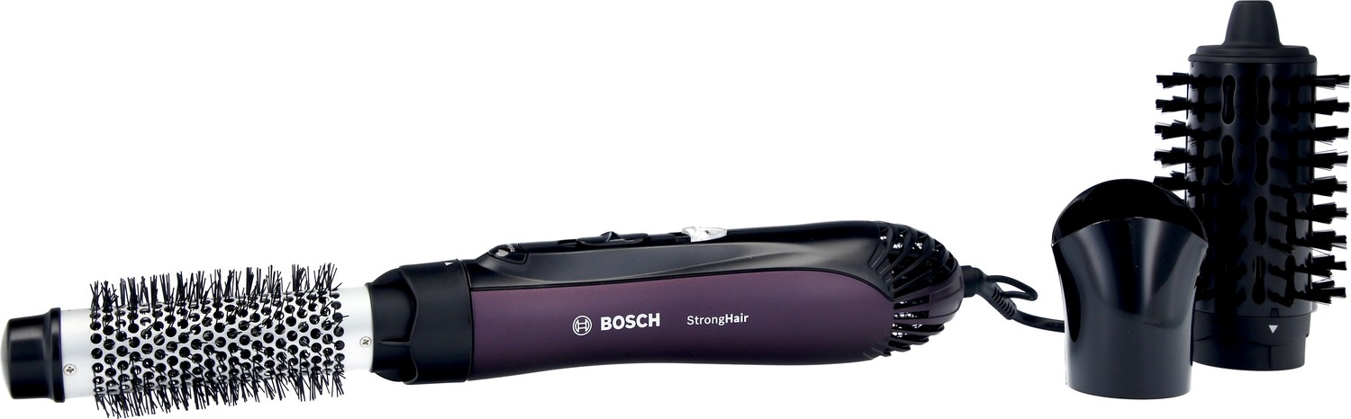 Bosch WarmluftLockenbürste mit 3 Aufsätzen "Strong Hair" schwarz/lila
