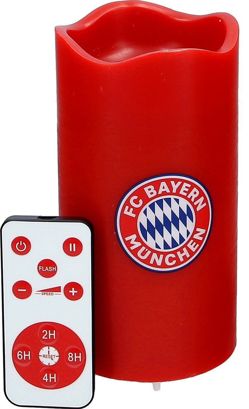 FC Bayern München LEDKerze, 15 cm, rot