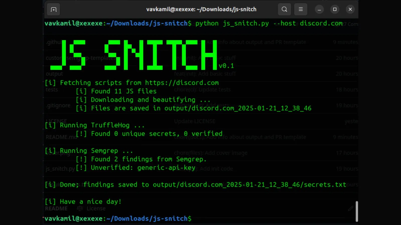 JS Snitch Hidden Secrets In JavaScript Files