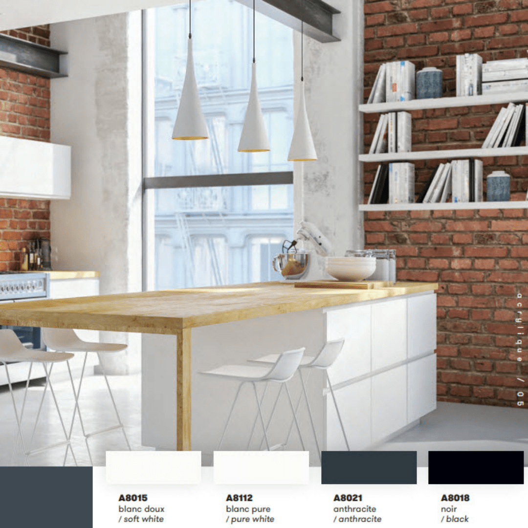 Des armoires de cuisine en acrylique et polymère de nouvelle génération