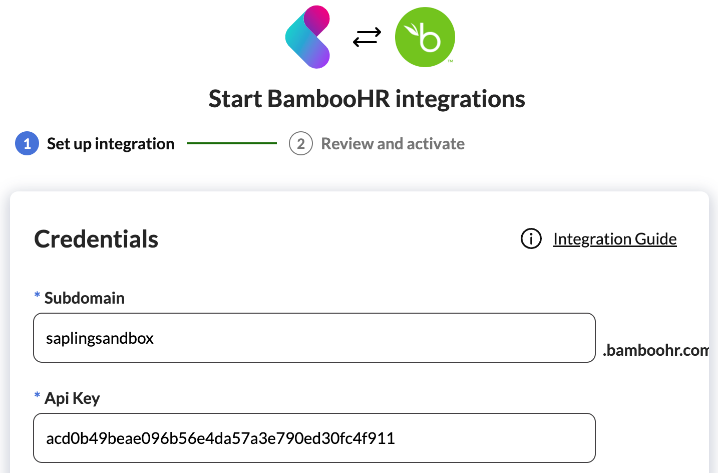 Sapling BambooHR Integration Guide Kallidus