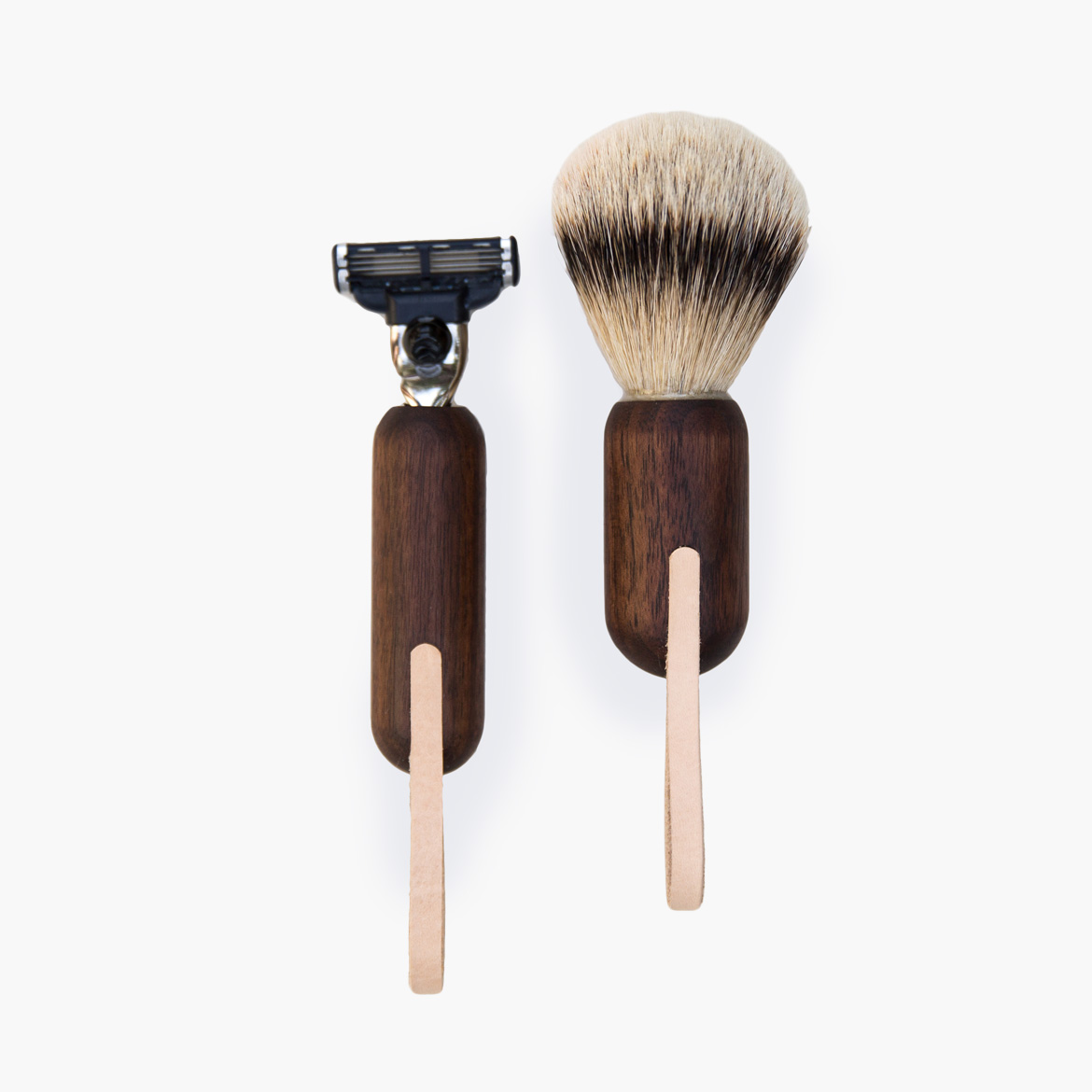 Shaving Set WoodHandled Shaving Brush + Razor Kalon Studios US