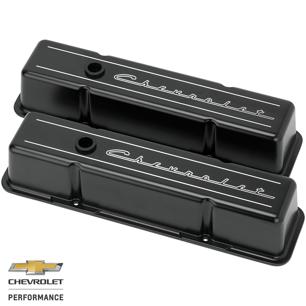 Small Block Valve Covers Chevrolet Script Short Black Rides By Kam