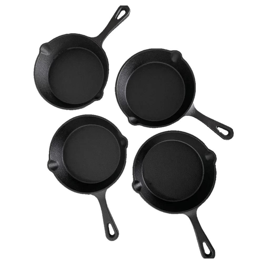 Cast iron skillet set 4 pieces Small