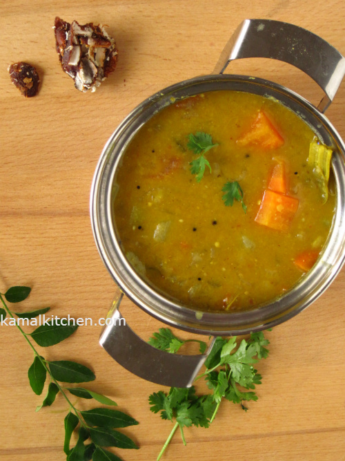 Sambar South Indian Lentil Stew with Vegetables