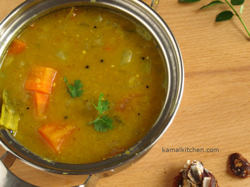 Sambar South Indian Lentil Stew with Vegetables