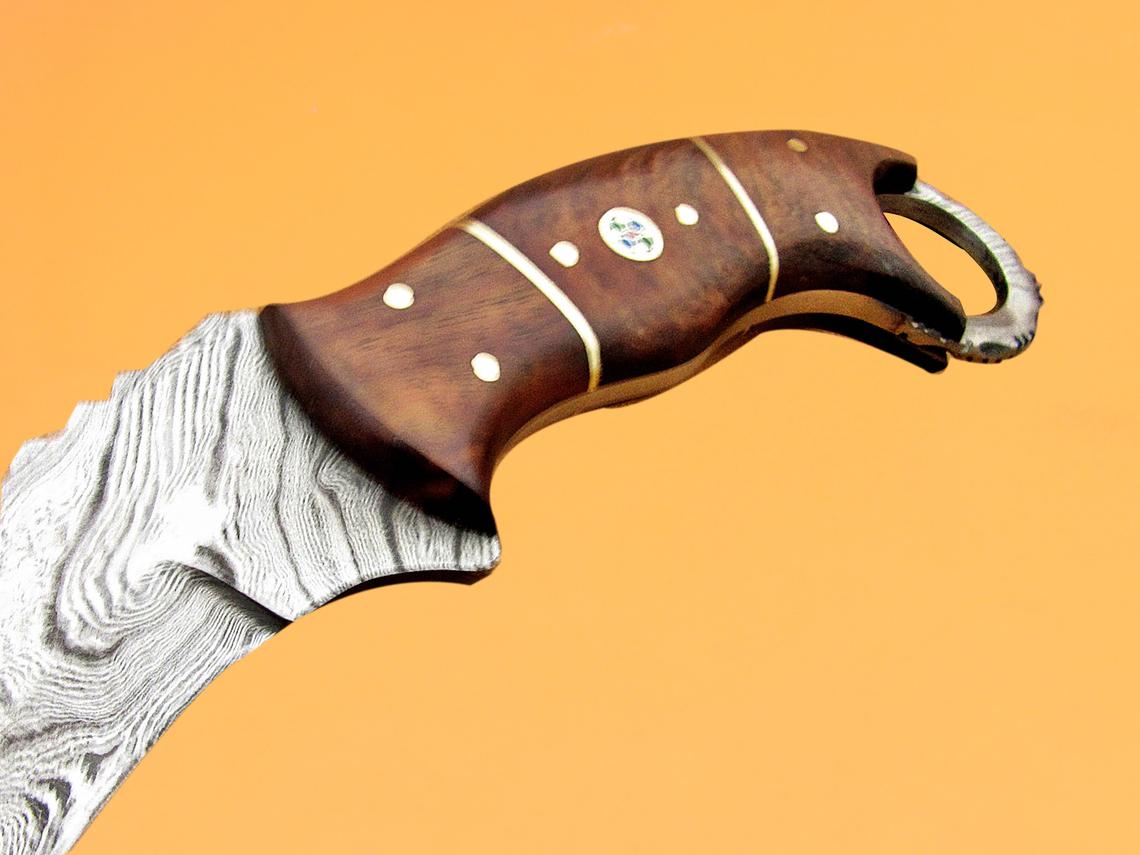 KK1010 Custom Handmade Damascus Steel Fixed Blade Hunting Karambit
