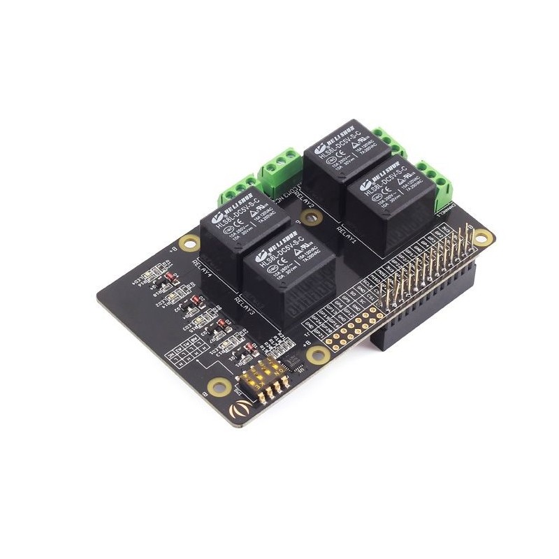 Raspberry Pi Relay Board v1.0 a module with four relays for Raspberry