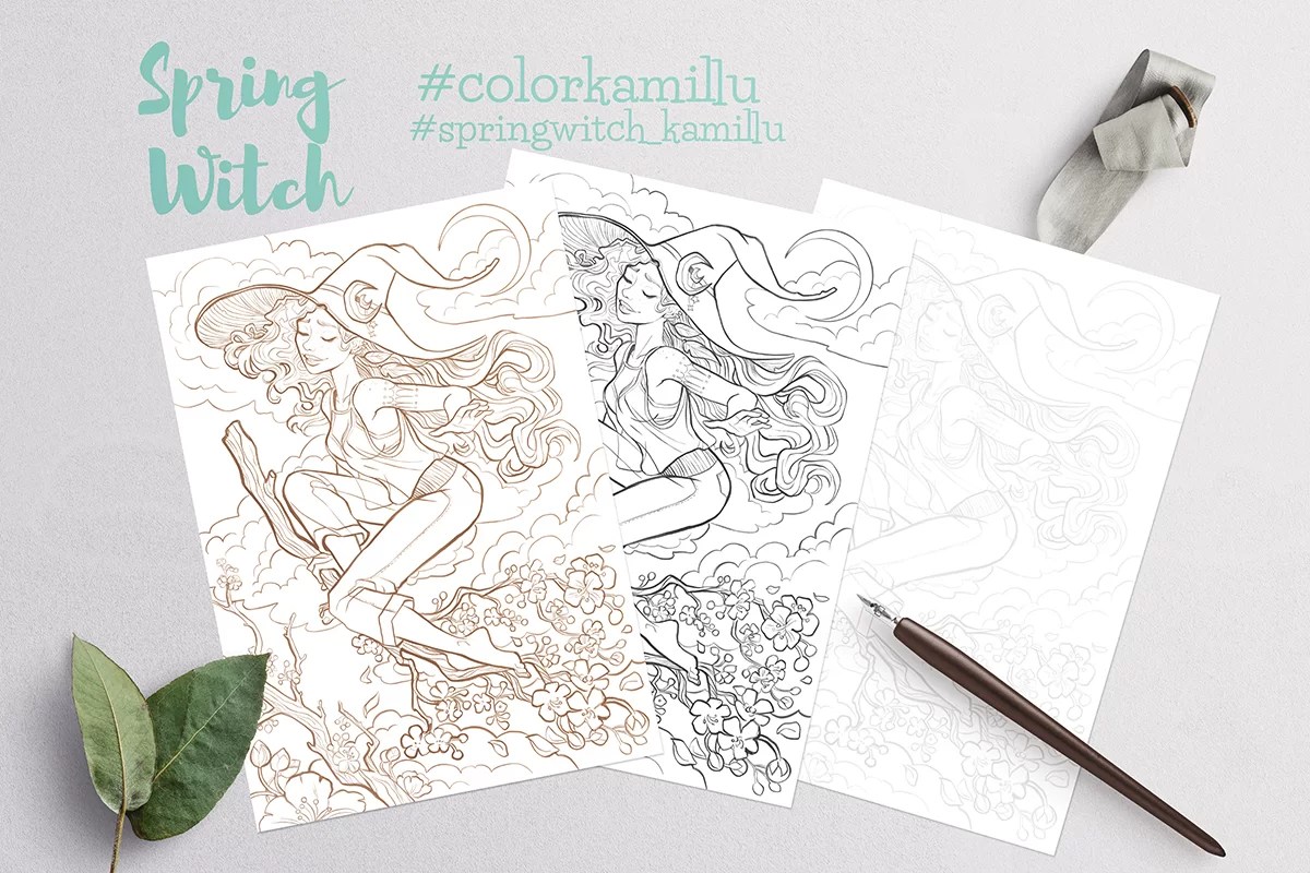 Gouache coloring page (video) · Kamila Stankiewicz