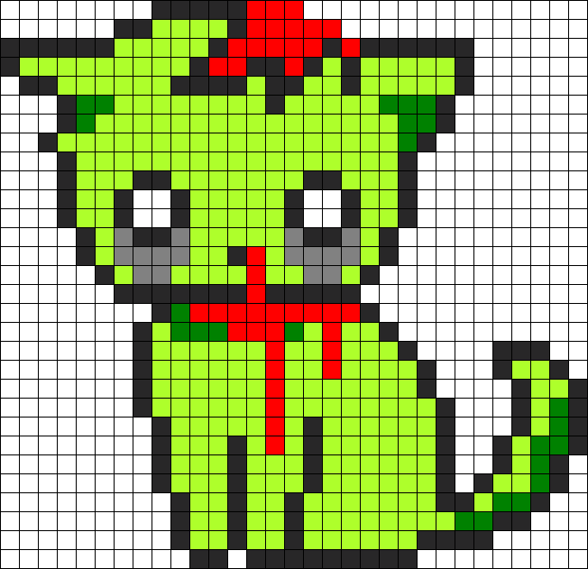 Zombie Kitty Perler Bead Pattern Bead Sprites Animals Fuse Bead Patterns