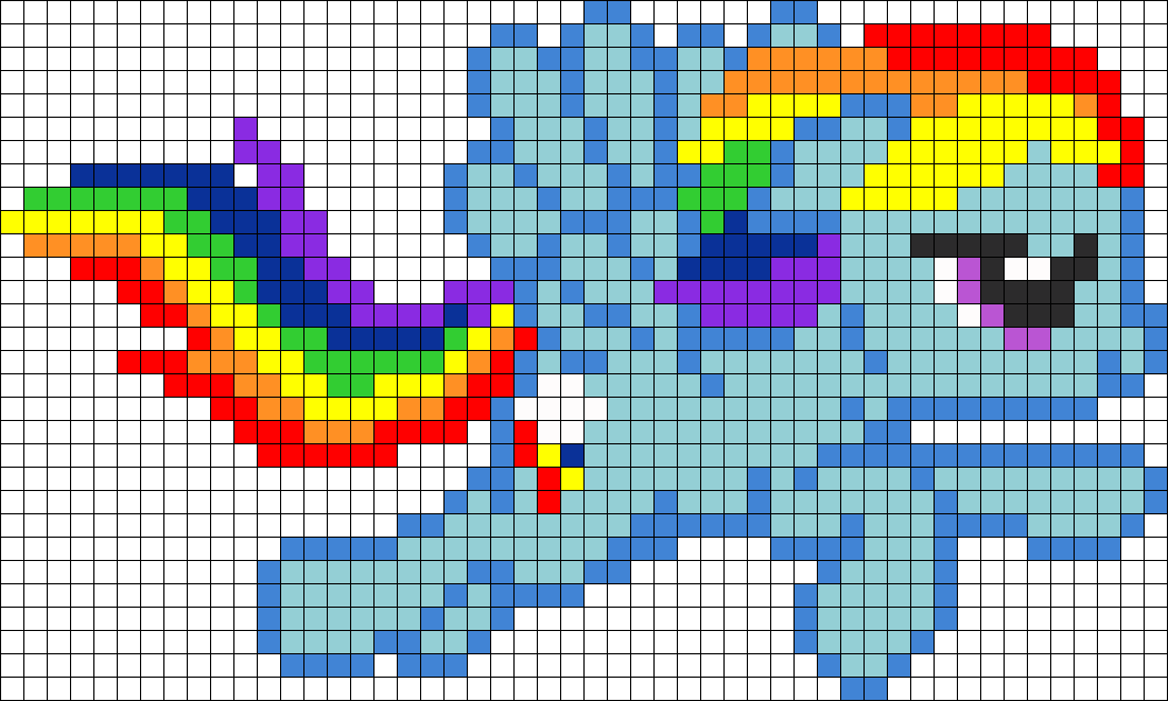 Rainbow Dash Flying Perler Bead Pattern Bead Sprites Characters