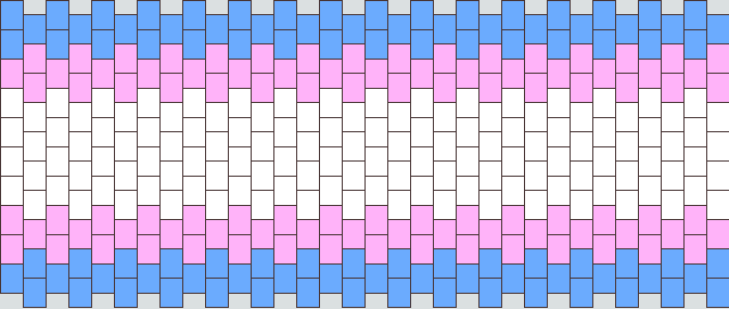 Transgender Flag Pony Bead Patterns Simple Kandi Patterns for Kandi Cuffs