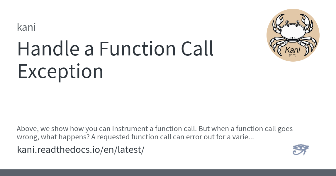 Handle a Function Call Exception kani documentation