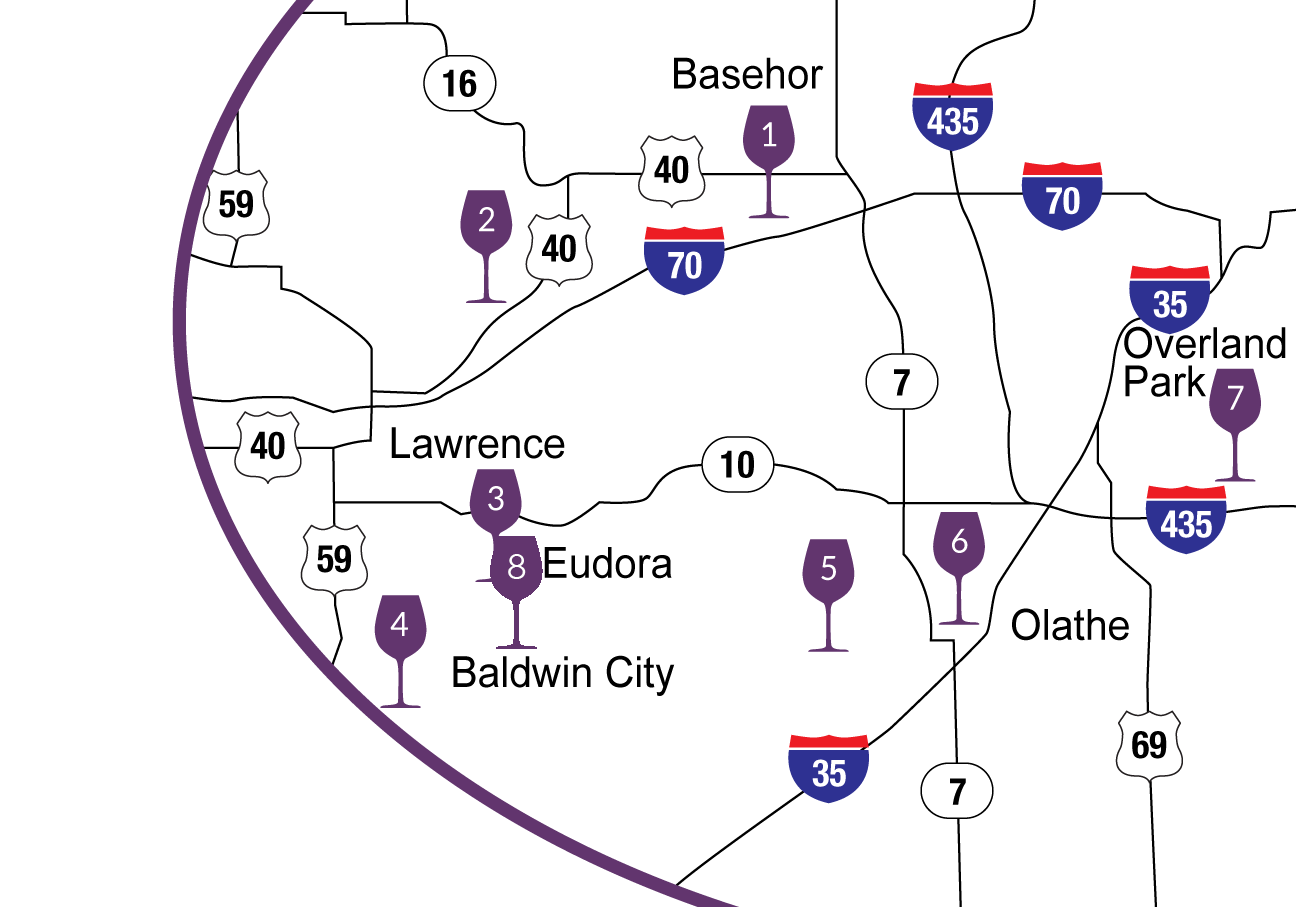 Kansas Viticulture & Farm Winery Association Kaw Valley Wine Trail Map