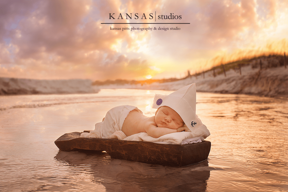 baby Rhett 2 weeks old {beach newborn photographer} Kansas Studios