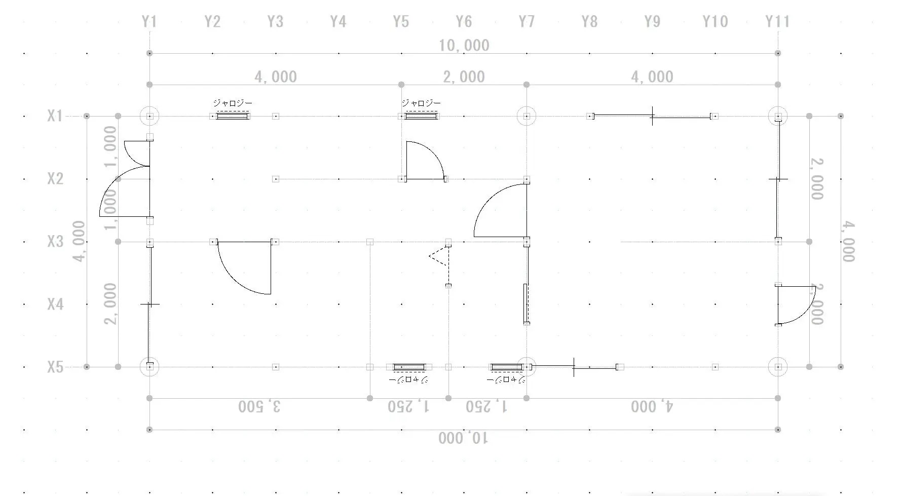 Jw_cad 平面図 建具を図面に描く