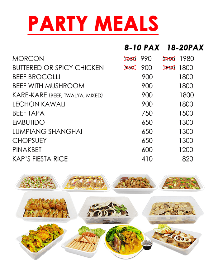 Kap's (Tapsi) Restaurant Menu March 2023