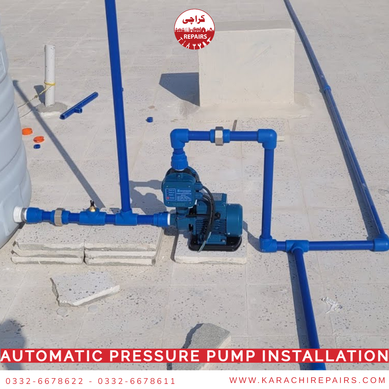 Automatic pressure pump installation Karachi Repairs