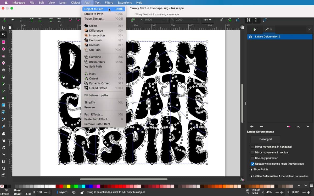 How to Create a Wavy Text Effect in Inkscape Kara Creates