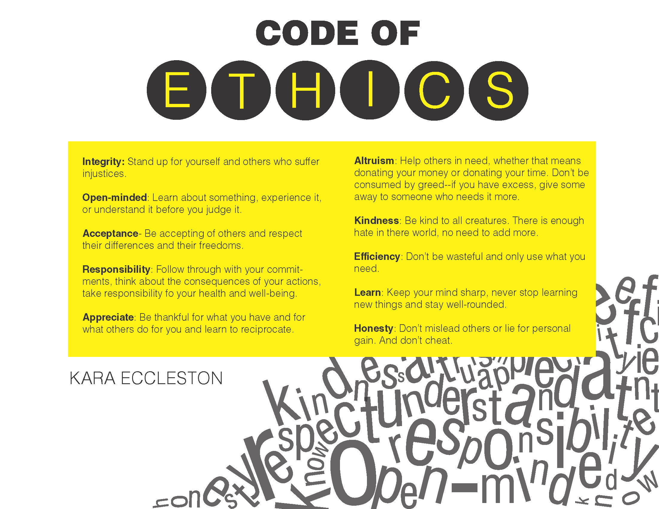 PERSONAL CODE OF ETHICS ESSAY COMPUTER SCIENCE Awcludpospe