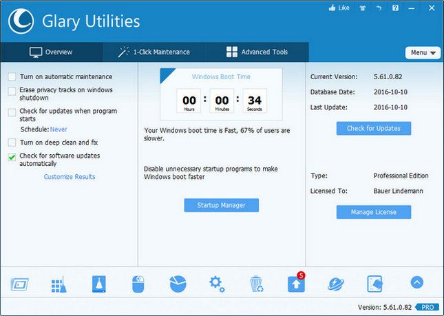glary utilities pro key