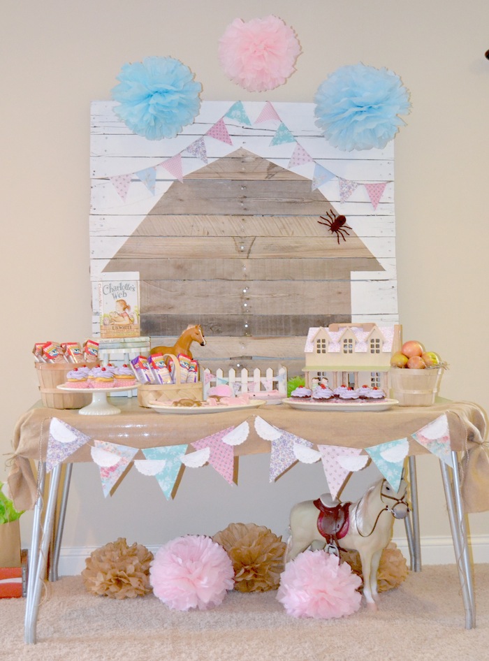 Kara's Party Ideas Charlotte's  themed birthday party via KAra's