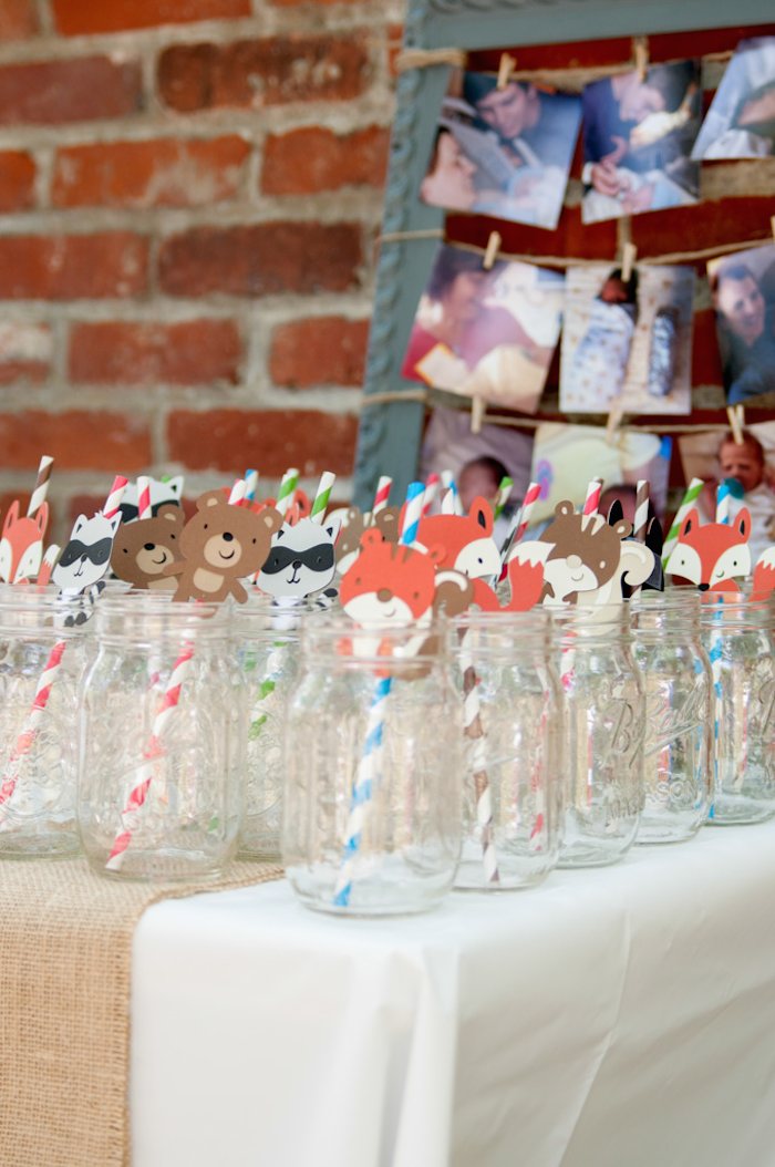 Kara's Party Ideas Woodland Animal 1st birthday party via Kara's Party