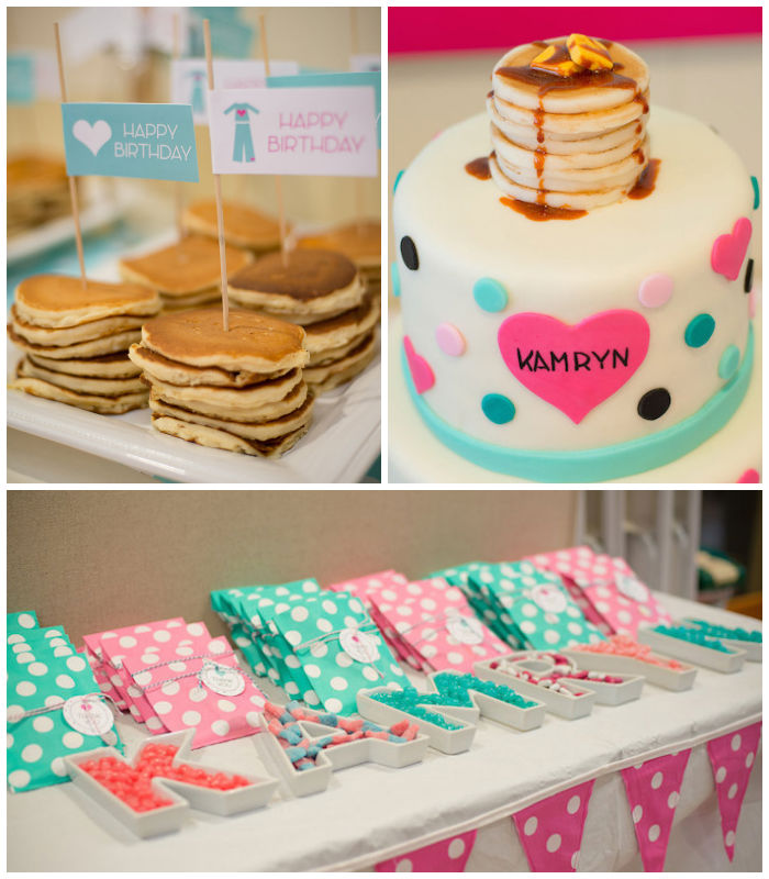 Kara's Party Ideas Pancakes and Pajamas themed 2nd birthday party via