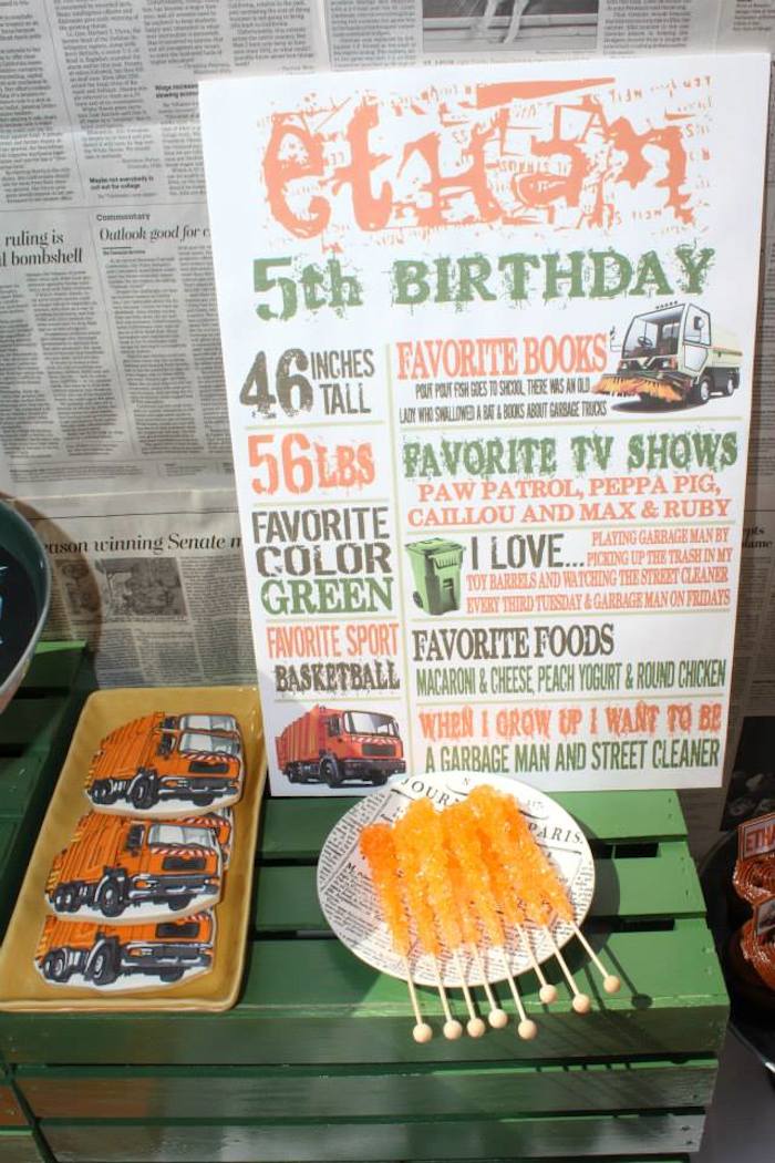 Kara's Party Ideas Garbage Truck themed birthday party via Kara's Party