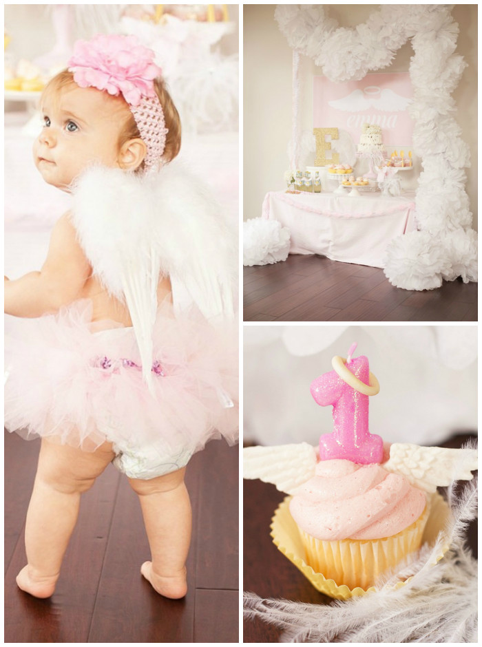 Kara's Party Ideas Little Angel 1st Birthday Party via KarasPartyIdeas