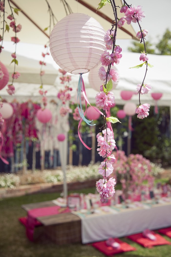 Kara's Party Ideas Cherry Blossom Spa Themed Birthday Party via Kara's
