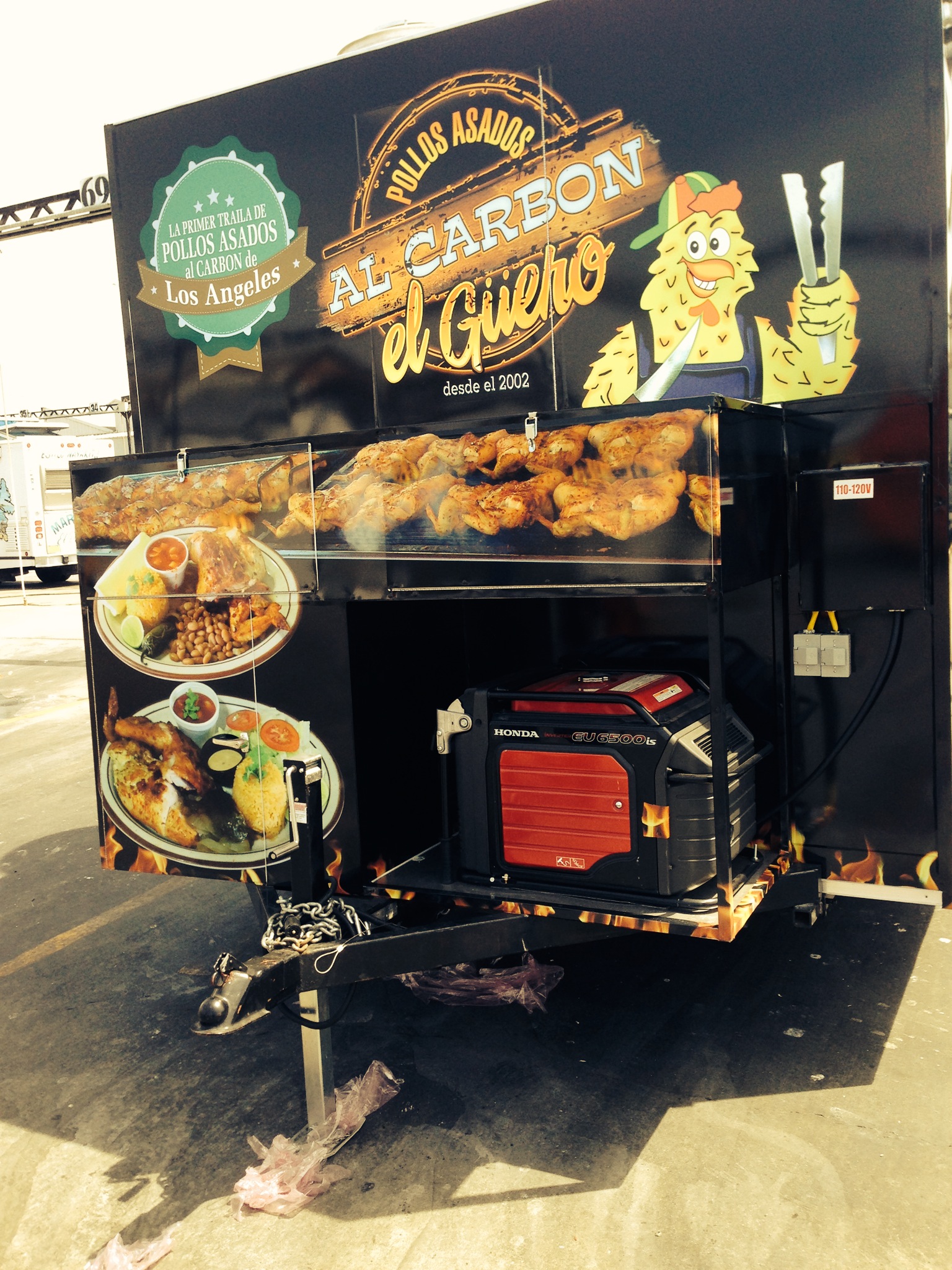 Wrapped Chicken Trailer Kareem Carts Commissary & Manufacturing, Co.